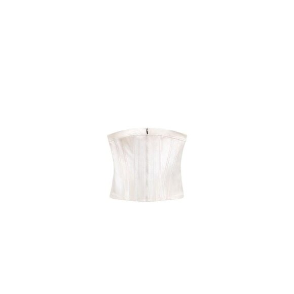 ZARA METALLIC STRAPLESS TOP CREAM SIZE  S| 4661/003 - Picture 1 of 8